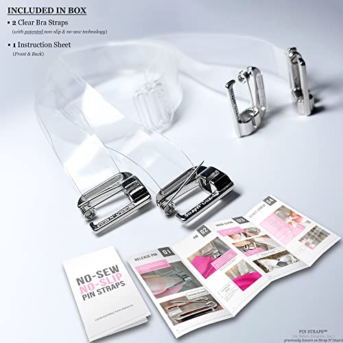 (No Sew No Slip) Clear Bra Straps, Adjustable, Strong Support by Pin Straps3