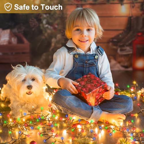 Image of 2 Pack Battery String Lights Total 20Ft 400 LED Christmas Cluster Lights | Dark Green Wire Firecracker Twinkle Lights Waterproof with Timer 8 Modes for Outdoor Tree Xmas Decor (Multicolor)