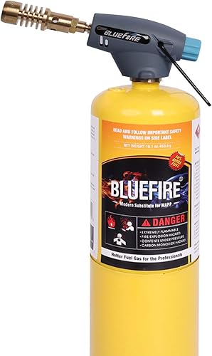 Miniatura 8 de BLUEFIRE MAPP MAP PRO Cilindro de gas de propano para soldadura, reparación de plomería, parrillas de iluminación, parrillas de vidrio, para quitar
