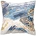BLUETTEK Printed Abstract Blush, Blue and Turquoise Color Decorative Throw Pillow Covers Only, Soft Velvet Accent Cushion Cases 45cm x 45cm (Blush & Blue Waves)