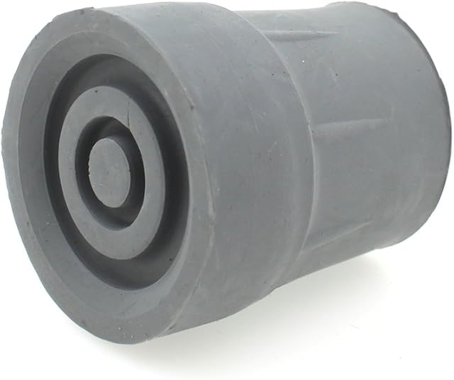 Qty: 10x 25mm 1" Heavy Duty Rubber Ferrules For Walking Frames - Grey - By Lifeswonderful®