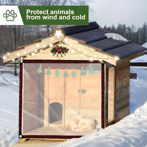Clear Tarp - Waterproof - Small 6x10ft for Garden, Tarpaulin Transparent with Grommets of Firewood/Camping Outdoor Rain Plastic Tarps, Chicken Coop Cover/Dog Kennel Roof Canopy - Thumbnail 5