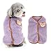 Ranphy Fleece Small Dog Sweater, Solid Pet Vest with Bear Patch Elastic Soft Outfits Puppy Clothes Warm Fall Winter Apparel for Cat Chihuahua Yorkie,Purple,XS