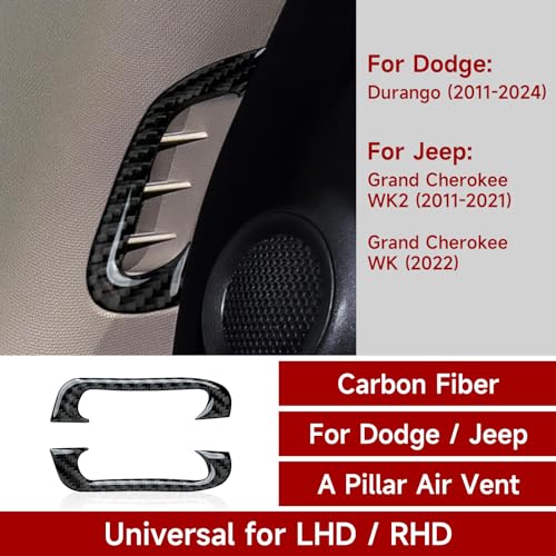 Image of A Pillar Air Vent Decals for 2011-2020 Dodge Durango / 2011-2021 Jeep Grand Cherokee WK2 Accessories Carbon Fiber Interior Stickers