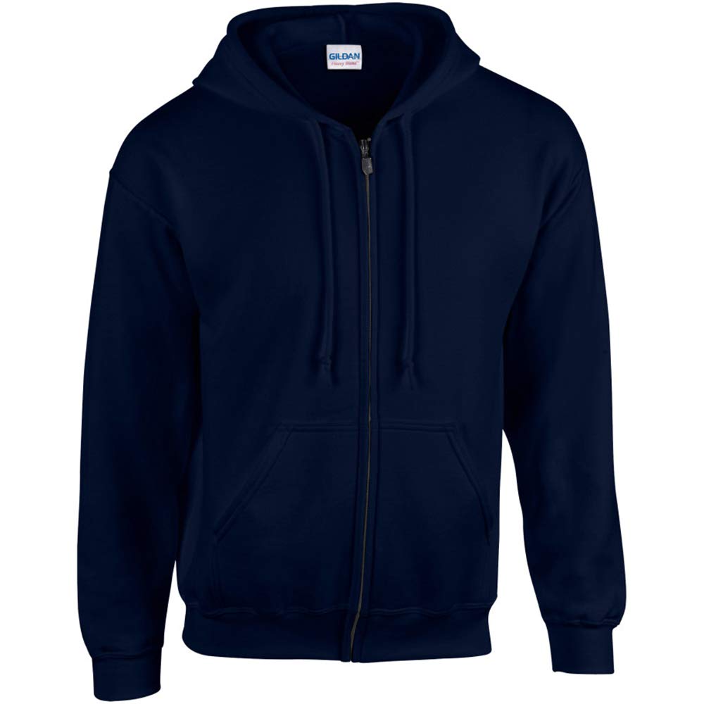 Gildan Heavy Blend Unisex Adult Full Zip Hooded Sweatshirt Top (2XL) (Navy)