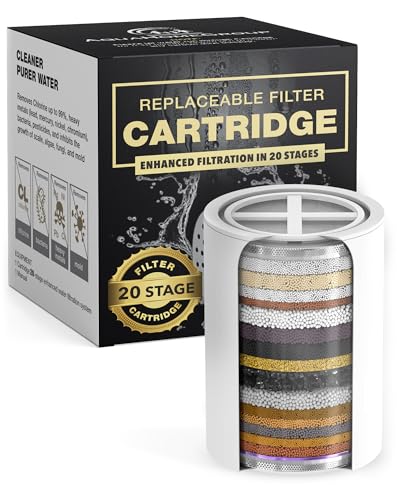 Image of AquaHomeGroup 20 Stage Shower Filter Replacement Cartridge - Reduces Chlorine, Heavy Metals and Sediment - No Housing - Fits 15 and 20 Stage Filters