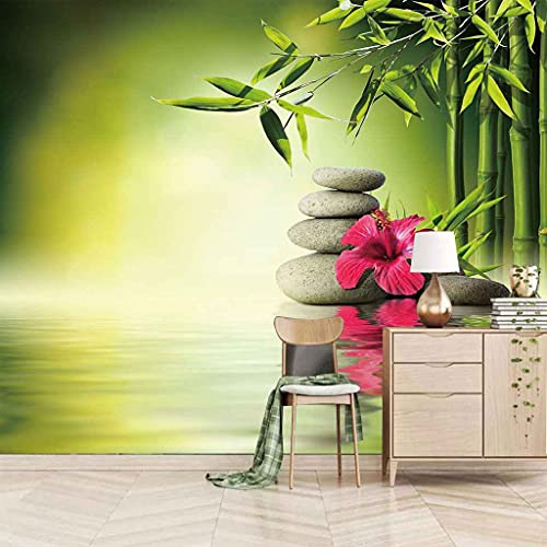 Papier peint auto-adhésif 3D fleurs rouges mural grand format lavable - 2