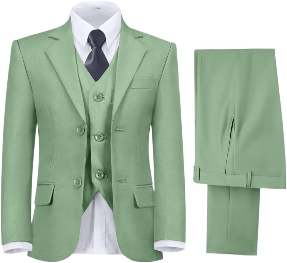 Boys' Formal Suit Set Slim Fit Kids Toddler Tuxedo Wedding Prom Outfit