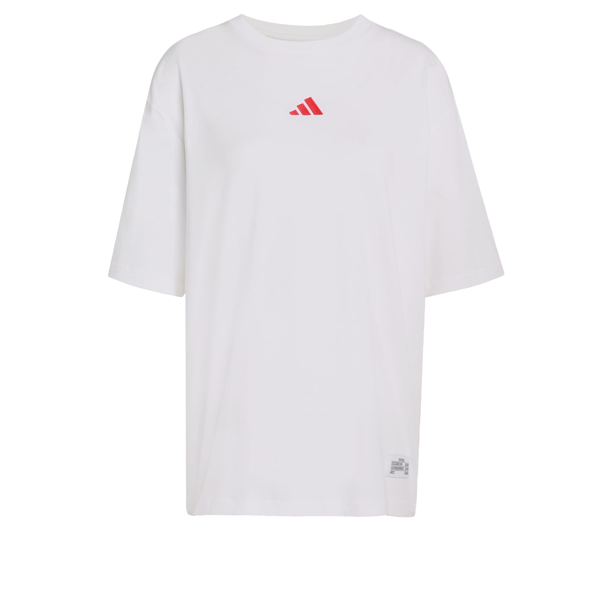 Adidas Women's Blanc Oversized T-Shirt Mini Embroidery