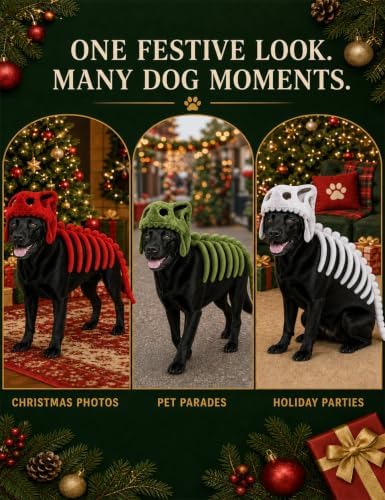 RXWCZPW Dog Christmas Outfit Dinosaur Costume Skeleton, 31.5/47 in — view 3