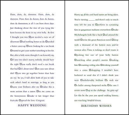 Funny Fill-In-The-Blank Wedding and Birthday Cards, 6-Pack (QL03276PCK) image 2
