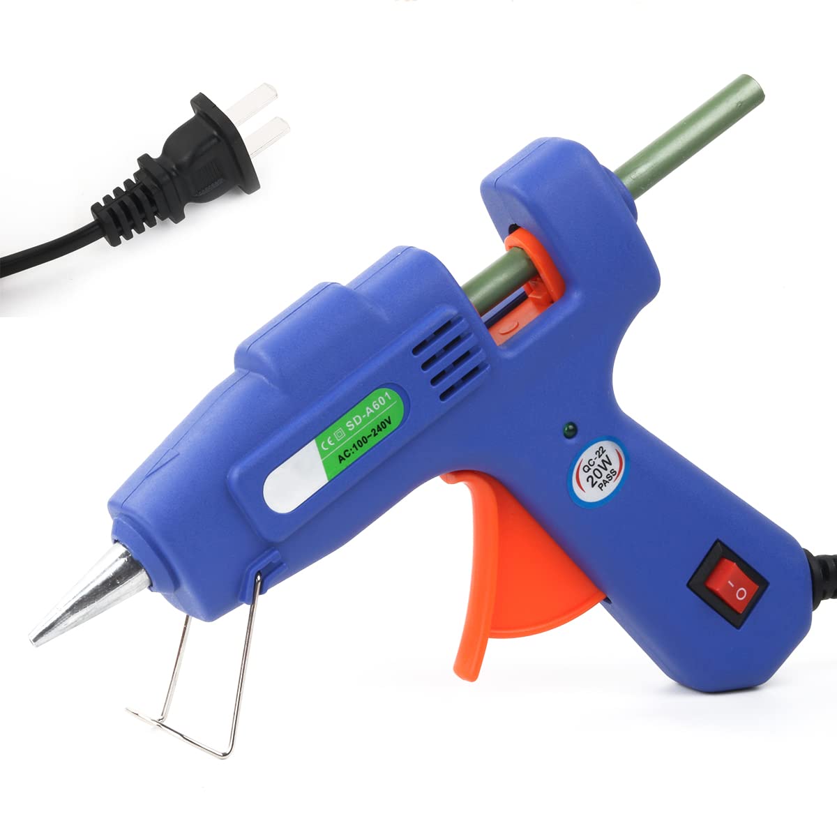 Sealing Wax Glue Gun 20W Diameter 0.8cm Ideal for Wedding Invitations, Birthday Cards, Envelopes (Blue Glue Gun)