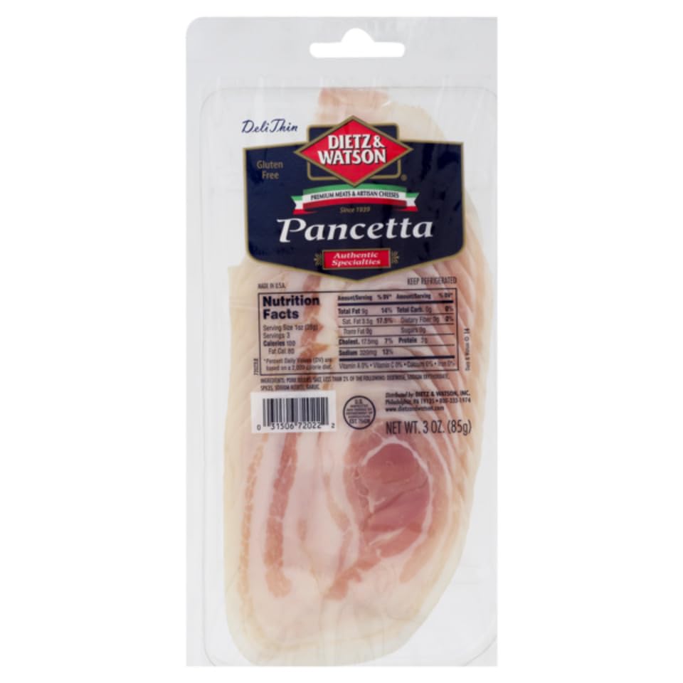 Dietz & Watson Thin Sliced Pancetta Pack Of 4