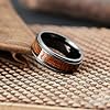 King Will NATURE 8mm Black Titanium Ring with Wood Inlay Wedding Band Ring for Men Real Comfort Fit 9.5 #2