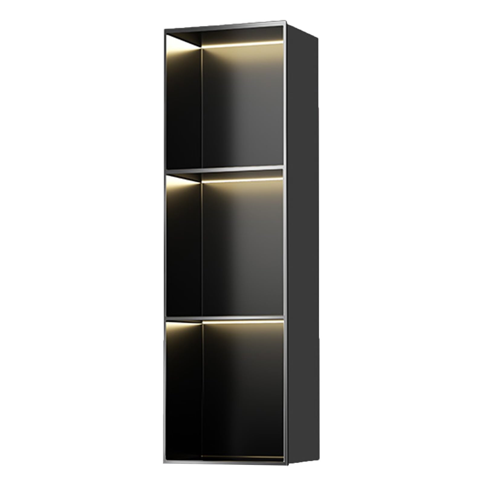 QUSYZD Stainless Steel Niche, with LED, Recessed Nich Holder Storage Rack, Toiletries Recessed Mount Storage Shelf for Shampoo and Toiletries,Grey-120x28x12.5cm,Black-90x28x12.5cm