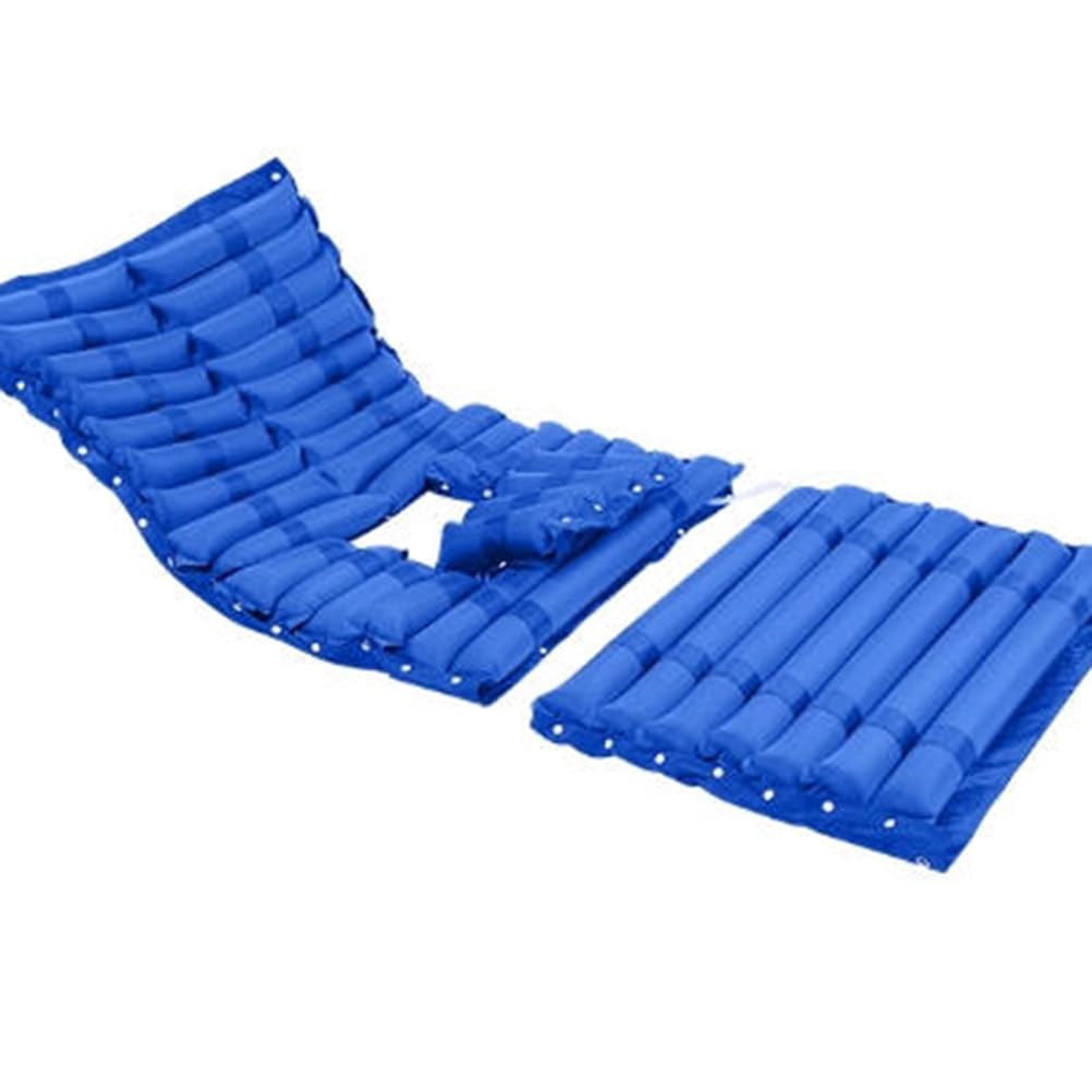 Materasso Full Curve Con Pressione Dell'aria Alternata,Con Pompa Silenziosa E Foro Per Wc,Materasso Antidecubito,Impermeabile E Facile Da Pulire,Adatto Per Letti Professionali Per Infermieri,Blu