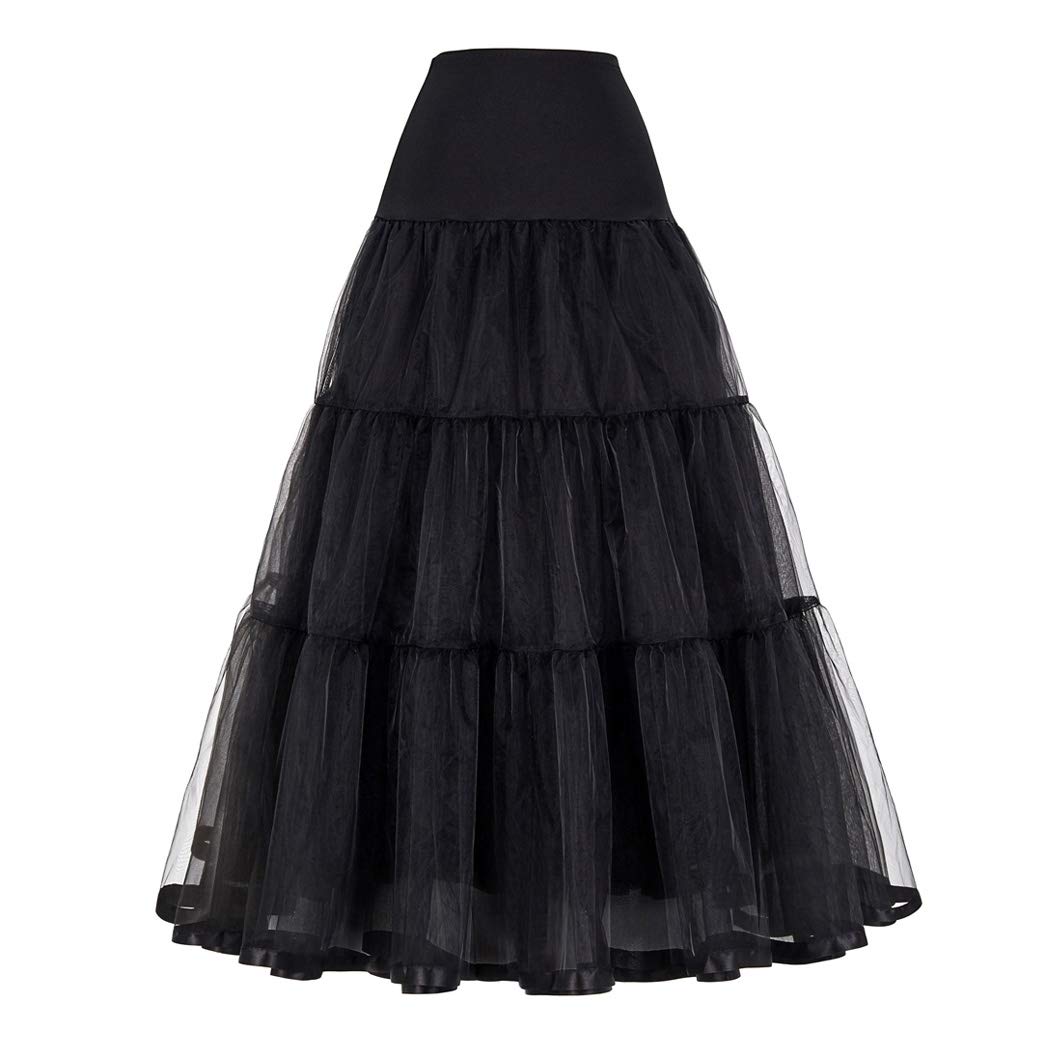 Mojonnie Women's Floor Length Wedding Petticoat Long Underskirt for Formal Dress