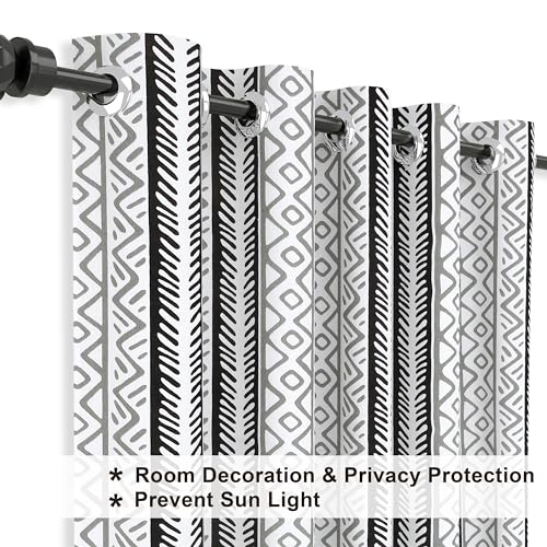 Image of THE LINEN COMPANY Cotton Room Darkening, Light Blocking Curtain 7 feet with Eyelet Rings 2 Pcs Set for Living Room, Dining Hall, Hotel, Farm House (4.5 ft x 7 ft, Bohemia Black)