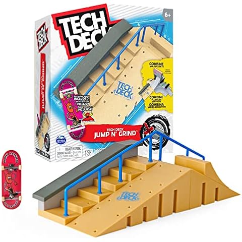 Tech Deck, Jump N’ Grind X-Connect Park Creator, Customizable and Buildable Ramp Set with Exclusive Fingerboard, Kids Toy for Ages 6 and up Multicolor One Size Cover