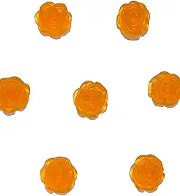Kit 50 Sabonetes Decorativos Rosa em Glicerina Perfumados Essência Mamãe Bebê Lembrancinhas para Aniversário, Batizado, Chá de Bebê e Eventos (Amarelo Translúcido)