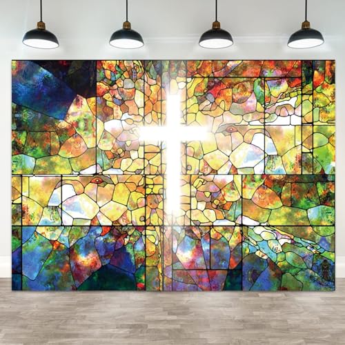 Toile de fond église vitrail pour photo de fête prénatale et prière en famille