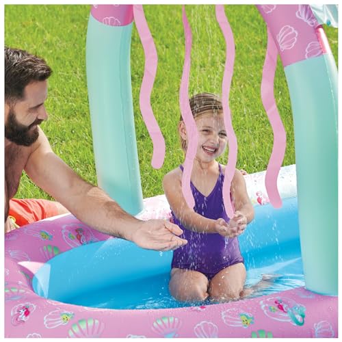 swimways disney princess ariel water castle deluxe inflatable pool above ground pool with canopy and fast inflation for kids aged aged 3 amp up
