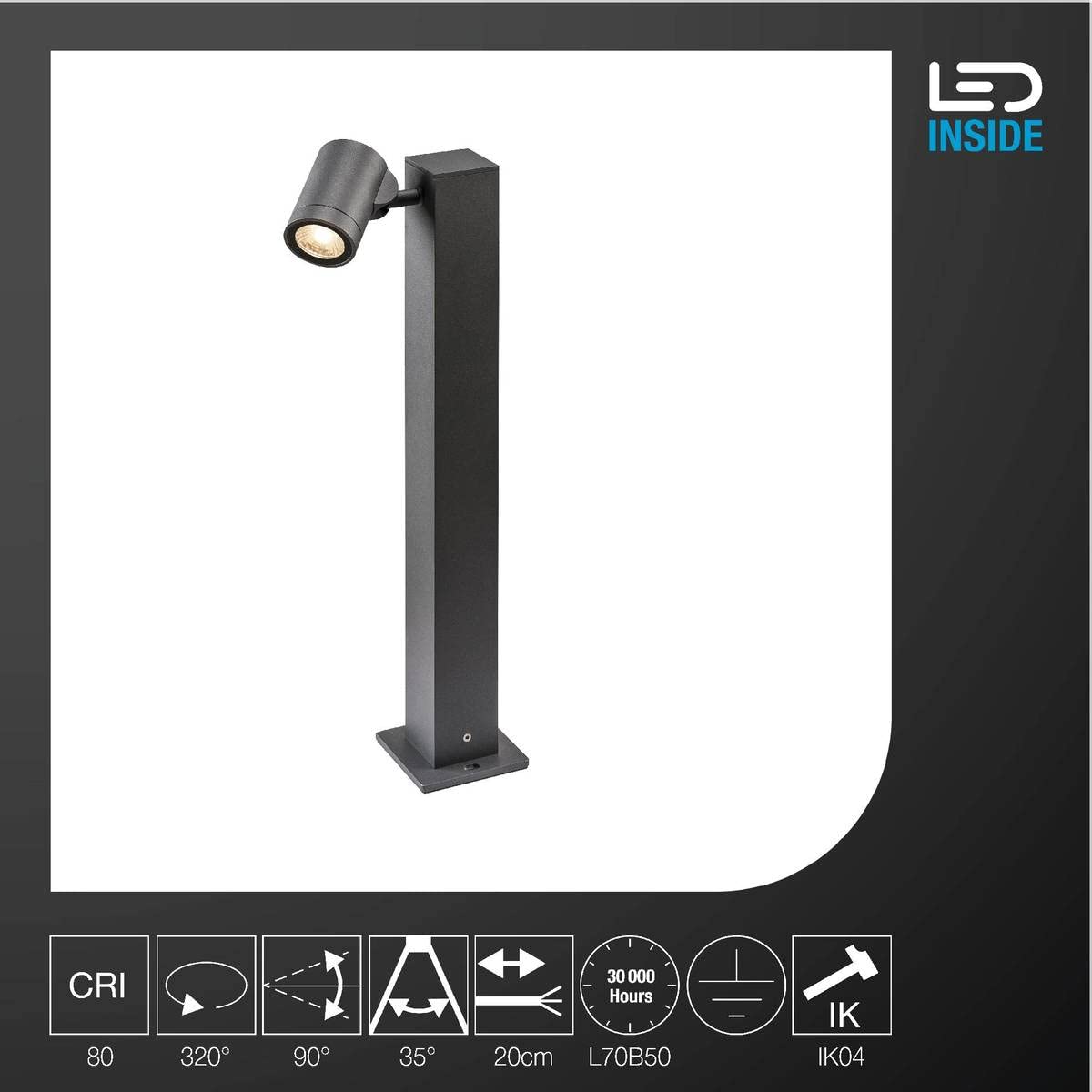 SLV Floor lamp Helia Single Pole/LED Outdoor Lighting for Paths Walls, entrances - Image 2