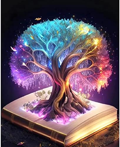Rousp DIY 5D Diamond Painting Kits for Adults Diamond Art Colorful Tree of Life Diamond Painting Full Drill Crystal Craft Kits for Home Wall Decor Gifts, 15.7×19.7inch