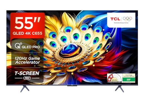 Image of TCL 139 cm (55 inches) 4K Ultra HD Smart QLED Google TV 55C655 (Black)
