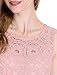 Allegra K Women's Sleeveless Semi Sheer Yoke Floral Lace Mini Flare Dress XS Pink