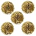 Wrapables Tissue Pom Poms Party Decorations for Weddings, Birthday Parties and Baby Showers, 8-Inch, Gold Metallic, Set of 5
