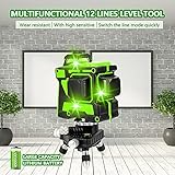 Iriisy Laser Level Self Leveling, 3x360° 12 Lines Cross line Laser, self Leveling with Tripod, 2 * 3000 mAh Rechargeable Battery, Wall Mount, Measuring & Layout Tools - Image 4