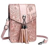 【 Praktisch & Multifunktions 】Kleine umhängetasche damen mit 4 Fächer für Kreditkarten, 1 großes und inneres Fach mit Reißverschluss für Handy, Bargeld, Karten, Tickets, Reisepass, Schlüssel, persönliche kleine Gegenstände.Passt zum 6,5
