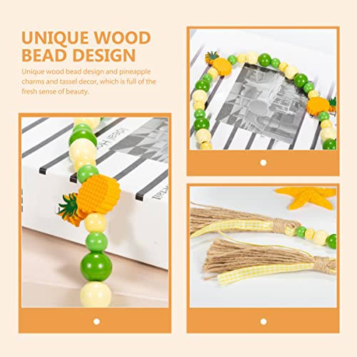 Cuentas de piña de madera PRETYZOOM de 4 piezas con borlas para Halloween 4