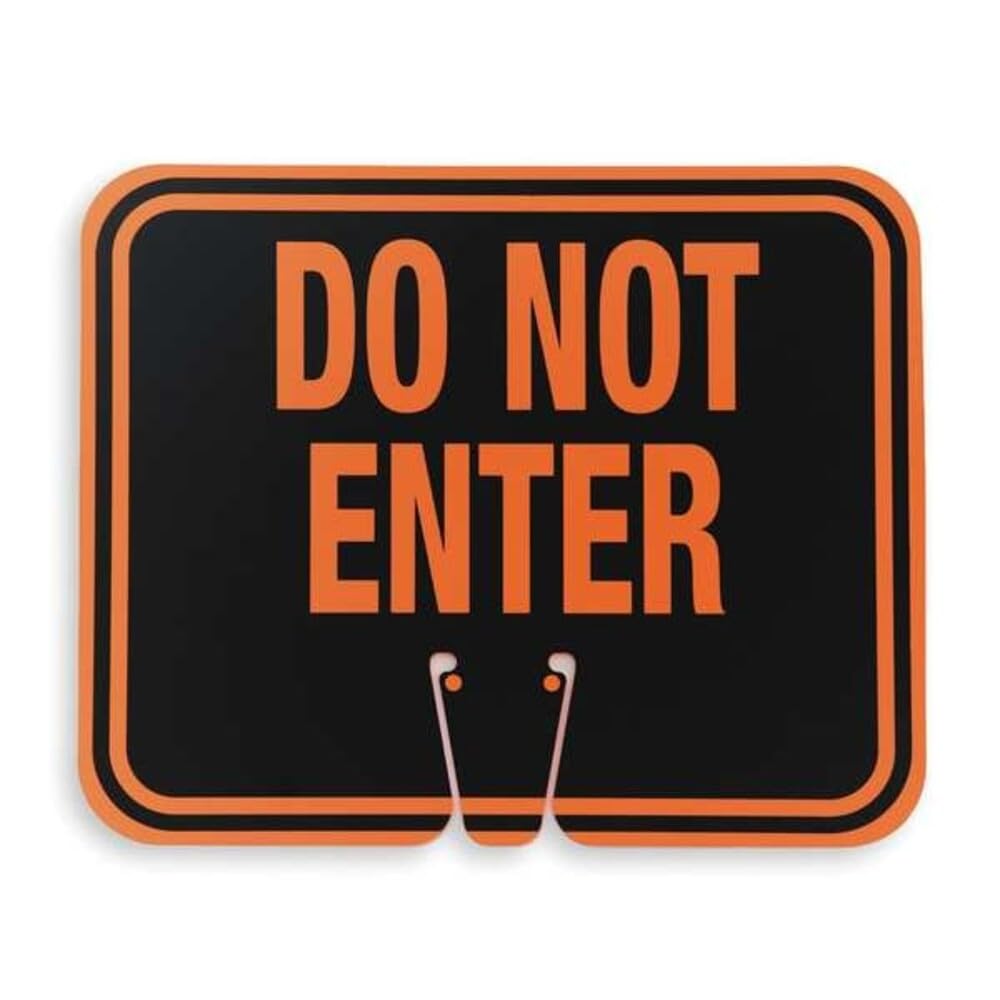 Cortina ABS Plastic Traffic Cone Sign, "Caution" 03-550-C, 12.75" Width x 10.375" Height, Orange on Black — Amazon image 6
