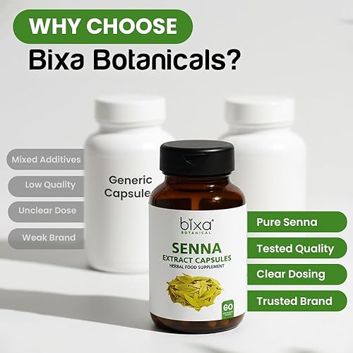 Miniatura 8 de Cápsulas vegetales de extracto de hojas de senna, 60 unidades (450 mg) Cassia Angustifolia, hierba ayurvédica para acción laxante, suplemento de