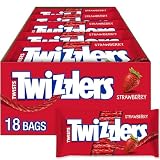 TWIZZLERS Twists Strawberry Licorice Style Candy Packs, 2.5 oz, 18 ct