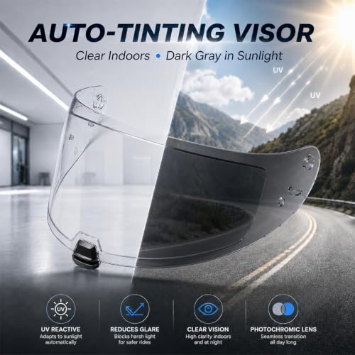 Image of PSLER i10 HJ-31 i70 Visor- i10 Helmet Visor HJ 31Helmet Face Shield motorcycle Shield Accessories Replacement for i10 HJ-31 i70,Photochromic