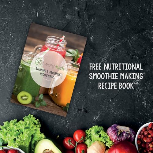 HealthKick 800w Digital LCD Ice Crushing Smoothie Blender - 1.5L Glass Jug - 12 speeds, 5x Presets, 3x Functions: Pulse/Ice Crush/Smoothie - Variable Speed Control - K3252 - Stainless Steel