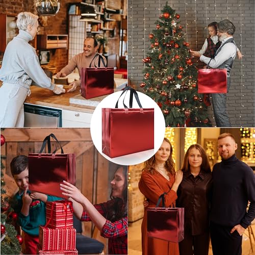 15-Pcs-Glossy-Red-Reusable-Gift-Bags-with-Handle-126-x-47-x-11-In-Christmas-Gift-Bags-with-Sturdy-Base-Non-woven-Holiday-Gift-Bags-Bulk-for-Xmas-Birthday-Wedding-Party