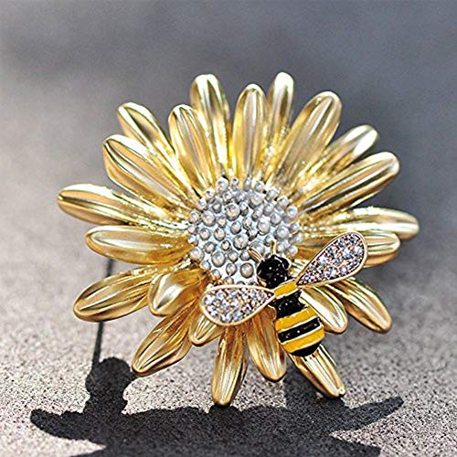 Image of 1X Brooch Bee Daisy Women Corsage Wedding Bridal Pin Dress Scarves Shawl Clip Lady Jewelry Bag Ornament New Released