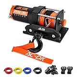 AC-DK 2500 lb ATV/UTV Winch Synthetic Rope Kits, 12V Winch with Wireless Remote for Off Road Trailer