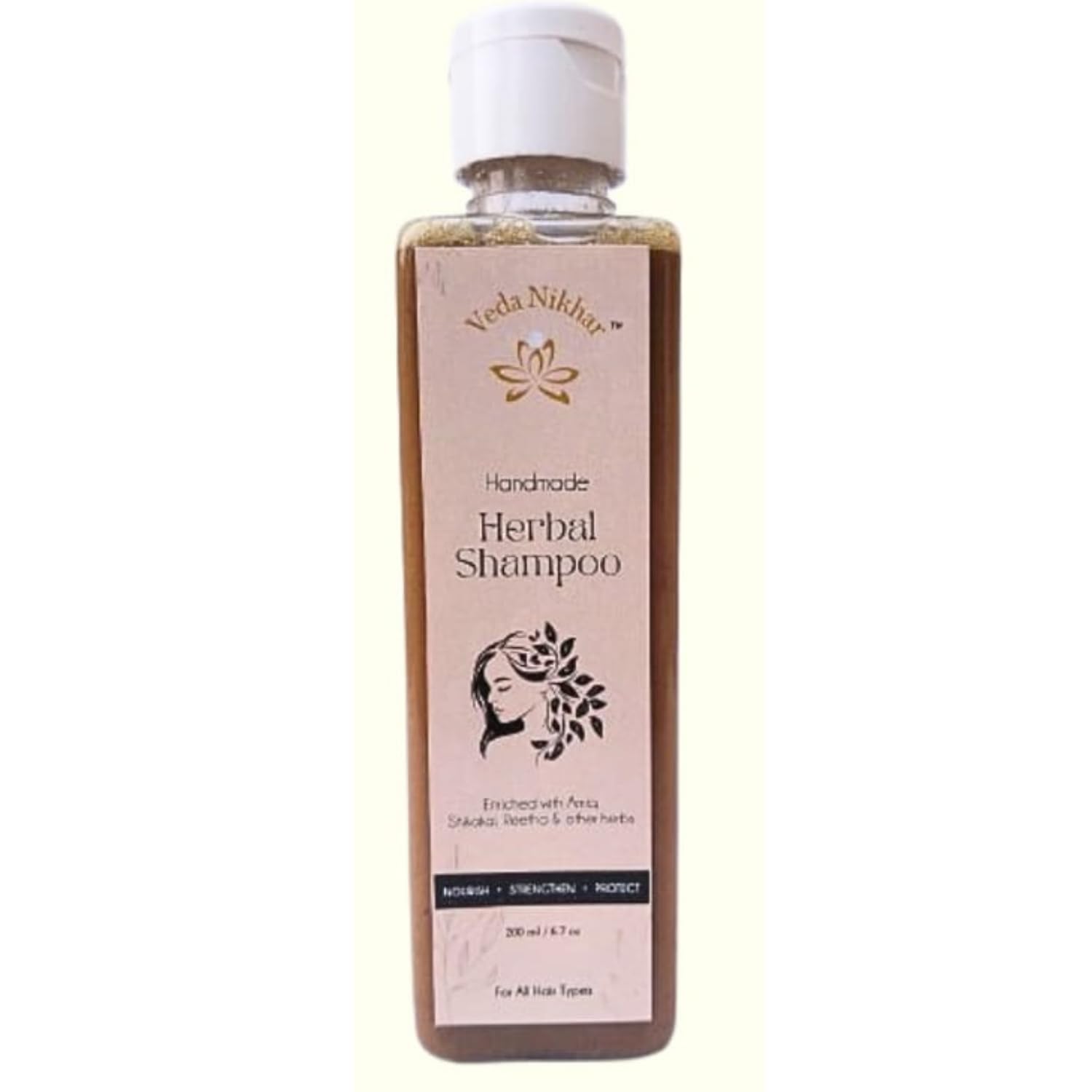 Veda Nikhar Herbal Shampoo With Conditioner, Amla Reetha Shikakai for Hair Fall | Anti Hair Fall & Dandruff Control Herbal Cleanser | Paraben Free | Shampoo For Men & Women | Cleanser for All Hair Types | 200 ml 3