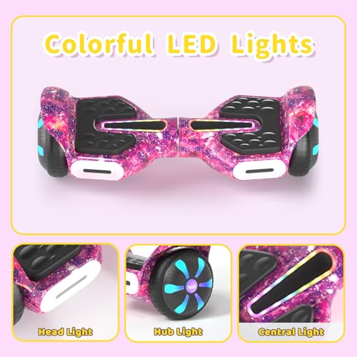 Image of SIMATE 6.5 inch Scooter, Bluetooth Music Speaker and LED Light, Top 8.5mph & 8.5 Miles Range Power by Dual 250W Motor, Gifts for Kids Adults Boys, for All Ages