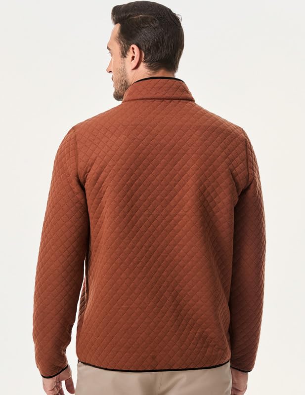 Men's Quarter Zip Up Casual Long Sleeve Quilted Sweatshirts Mock Neck Outdoor Pullover Sweaters2
