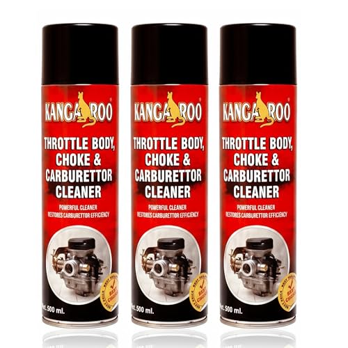 Image of Kangaroo Choke Carburettor Throttle Body Cleaner Spray | Fuel Oil Deposit Cleaner Spray 500 ML Each (Pack of 3)