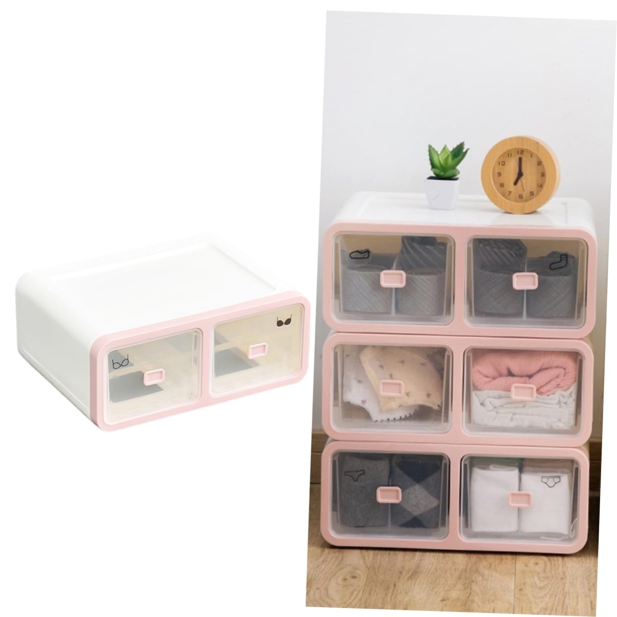 16cuadrículas Caja Organizadora Ropa Interior Calcetines Contenedor Almacenamiento Plástico Divisor Cajón Escritorio Fácil Limpiar