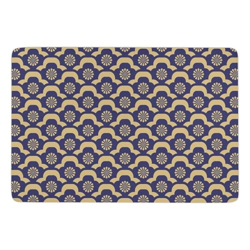 カーペット 日本柄 和風 和柄 家紋 ラグマット ドアマット ラグ 滑り止め付 耐摩耗性 抗菌防臭 長方形 柔らかい 折り畳み ベッドサイド ホール 子供部屋 書斎 居間 寝室用 廊下マット 150*100cm