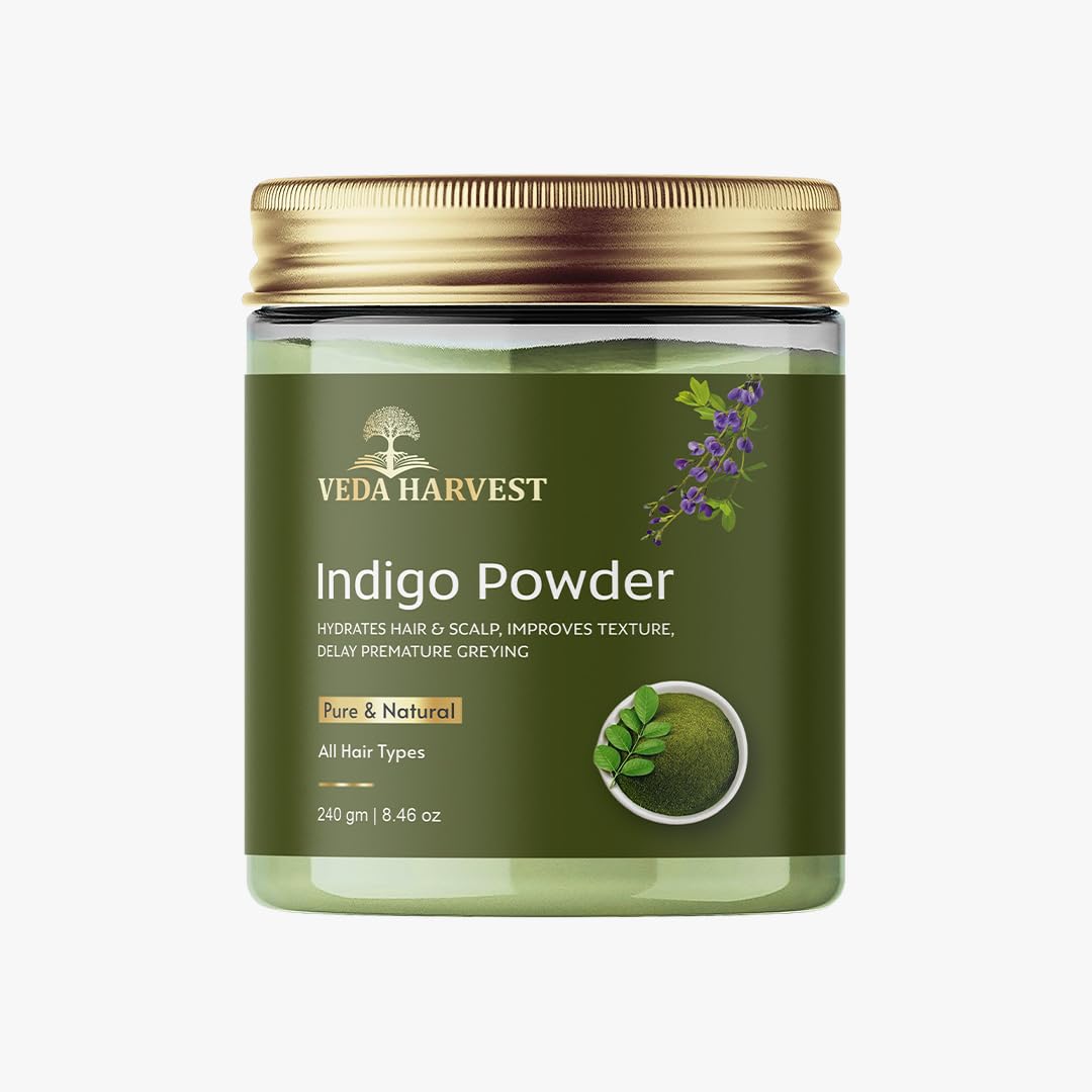 Veda Harvest Indigo Powder 240gm for Black Hair | Natural Plant-Based Hair Dye | Chemical-Free & Healthy Hair Color Solution-image-29