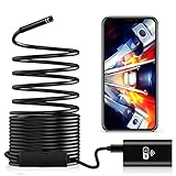 Cámara Endoscópica WiFi, Cámara de Inspección de 2,0 Megapíxeles HD con Luz LED Impermeable Endoscopio Cámara Borescope Rígido Cable Serpiente para Android iOS iPhone Tablet PC Smartphone - 5 Metros